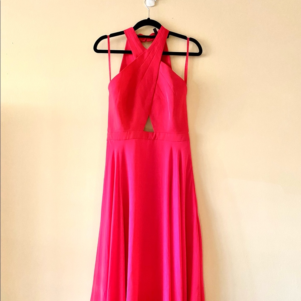 BCBG Pink High-low Cocktail Midi Dress Size 4 New With Tags